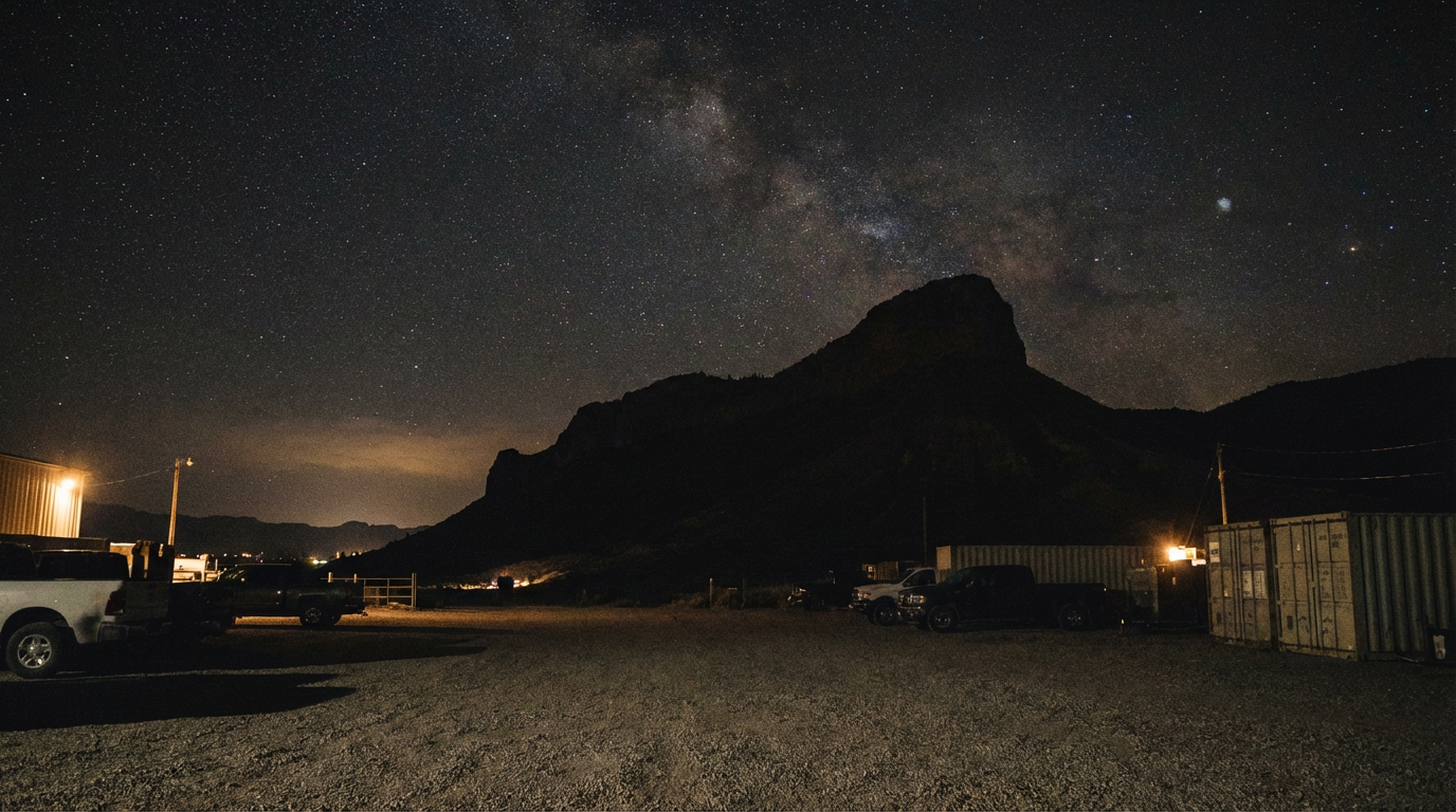 A dark hogback ridge silhouetted against a starry Colorado night sky — the direction witnesses were looking when they spotted the object