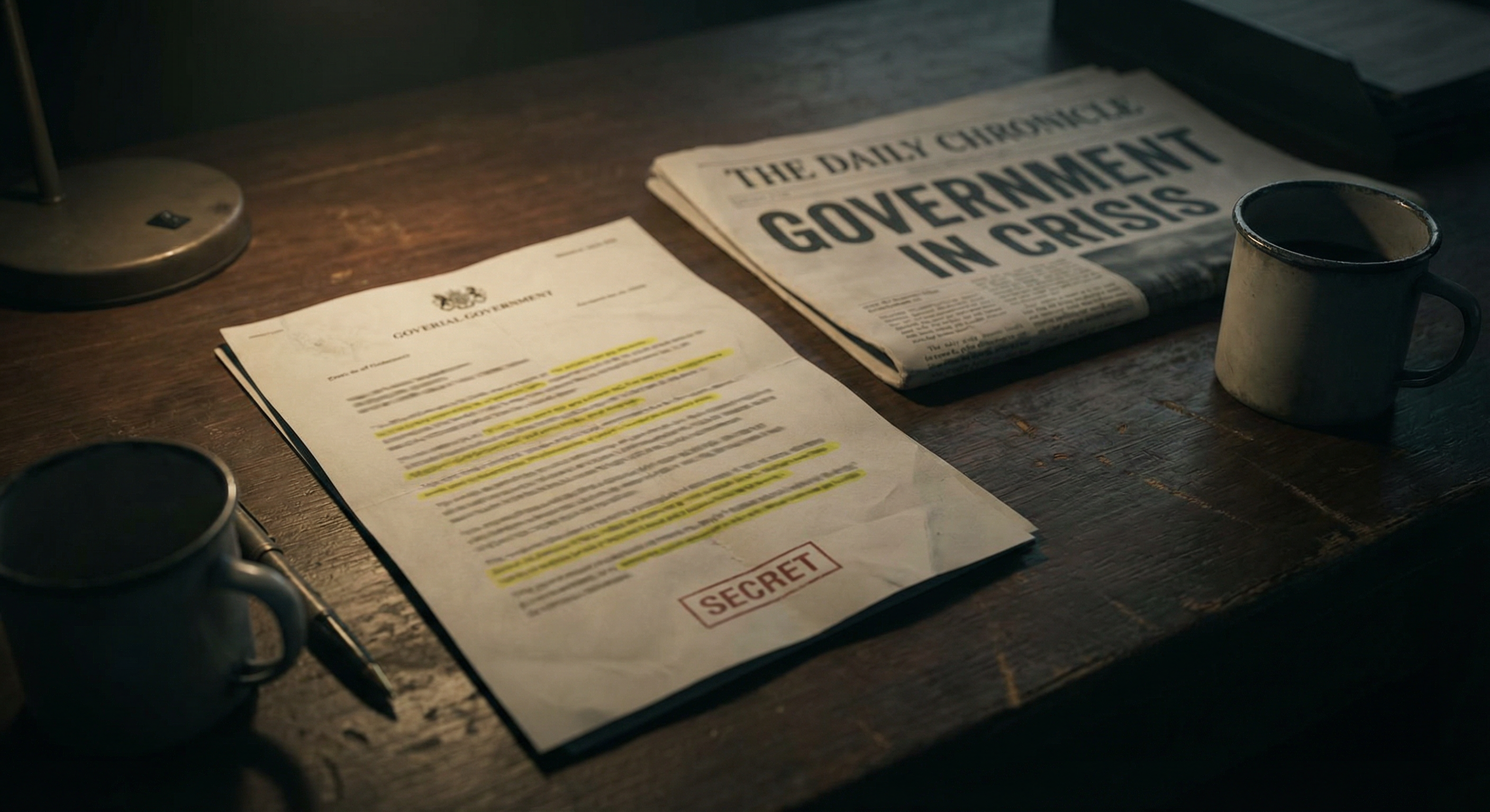 A highlighted government transcript next to a newspaper – the contrast between official language and later public statements